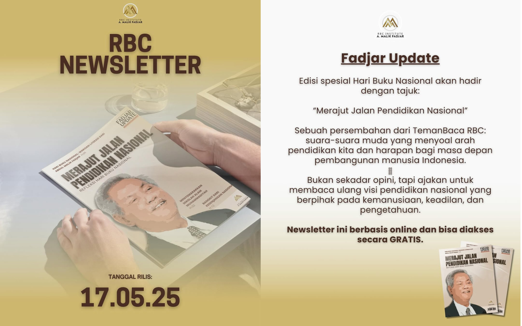 RBC Institute Luncurkan Newsletter Spesial Hari Buku Nasional