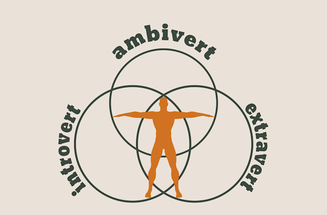 ambivert ada diantara introvert dan extrovert (sumber: pinterest.com)